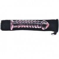 Glass Dildo Textured Pink